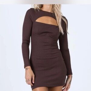 Princess Polly Red Bodycon Long Sleeve Dress size 2